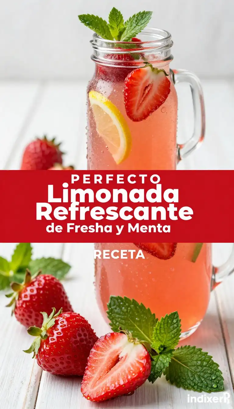 Limonada Refrescante de Fresa y Menta - Bebidas - Indixer