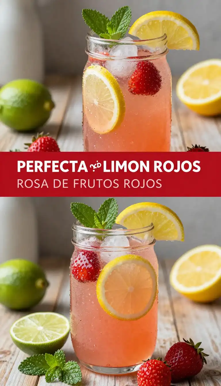 Limonada Rosa con Frutos Rojos y Hierbabuena - Bebidas - Indixer