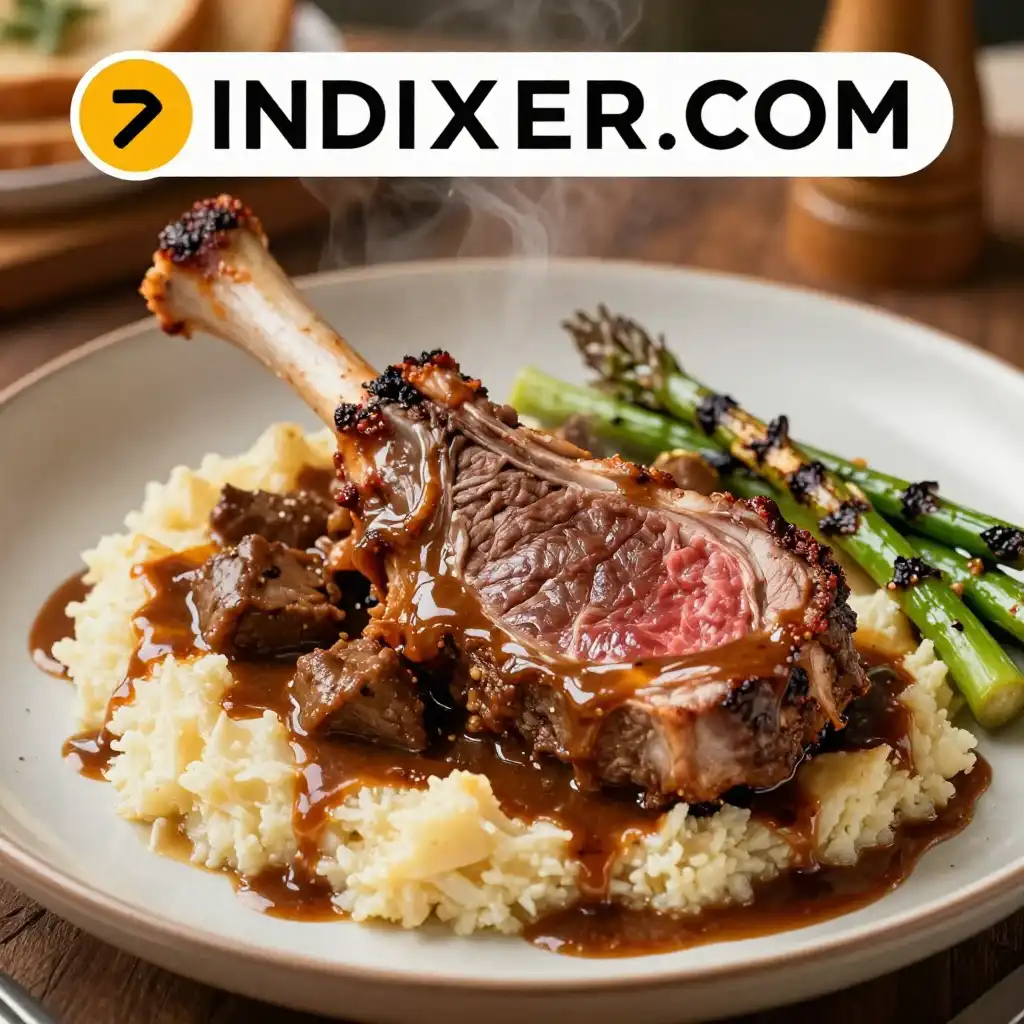 Lomo de Res Relleno con Estofado de Cordero plato terminado