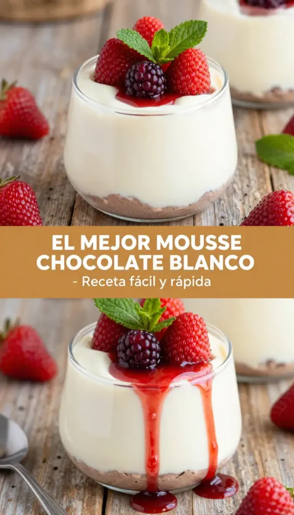 Mousse de Chocolate Blanco y Frutos Rojos - Postres y Dulces - Indixer