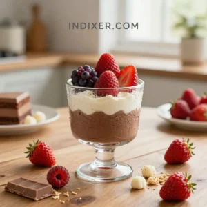 Mousse de Chocolate Blanco y Frutos Rojos - Tarjeta de Receta
