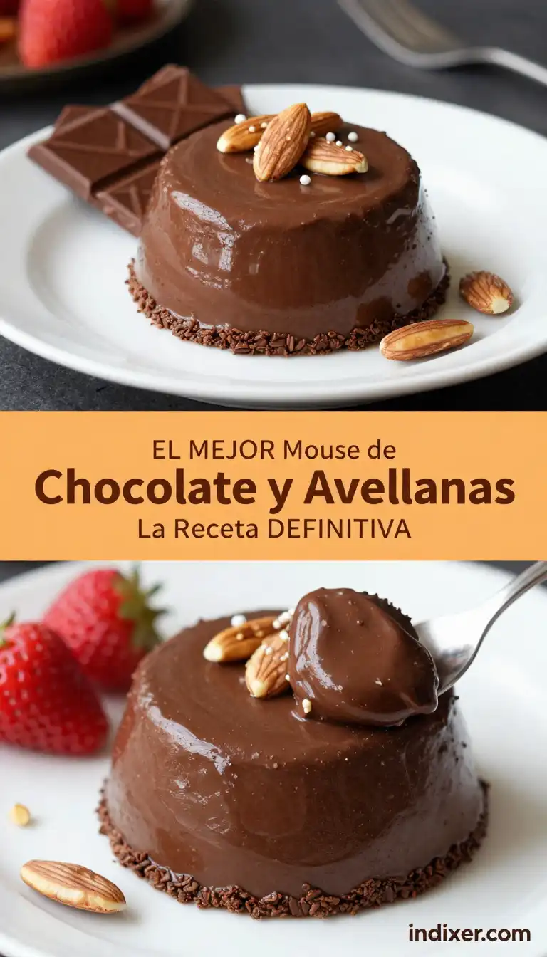 Mousse de Chocolate Negro y Avellanas - Postres y Dulces - Indixer