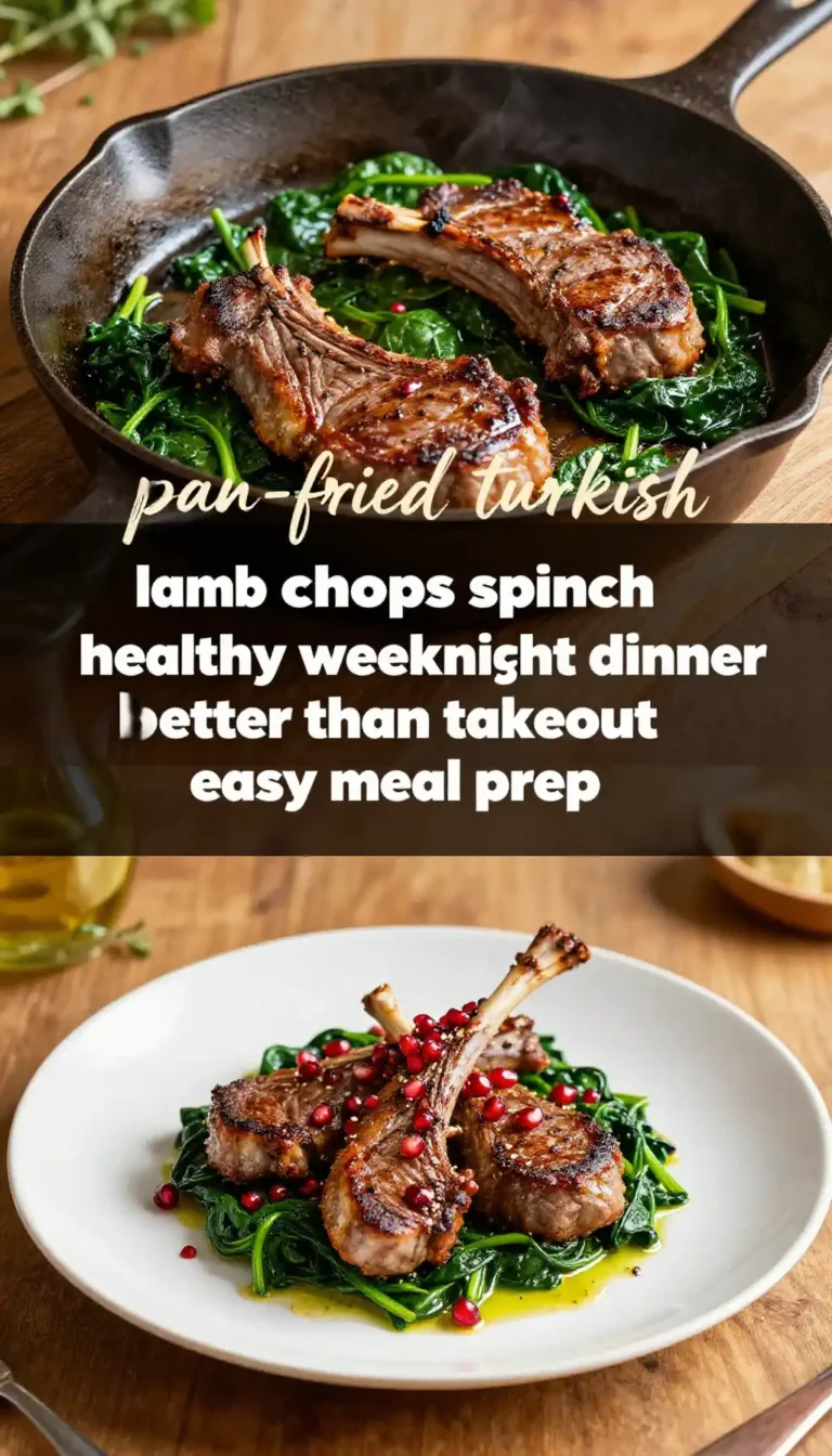 pan-fried turkish lamb chops spinach healthy weeknight dinner better than takeout easy meal prep