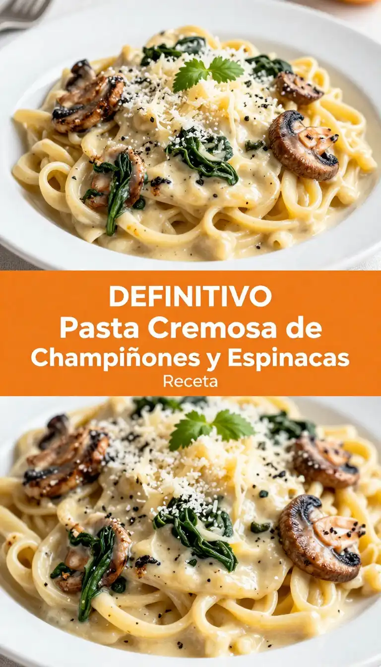 Pasta Crema de Champiñones y Espinacas - Pasta - Indixer