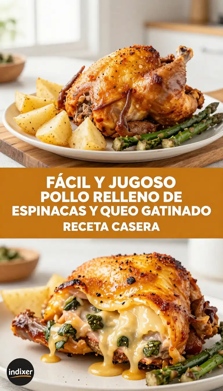 Pechuga de Pollo Rellena de Espinacas y Queso - Pollo y Aves - Indixer