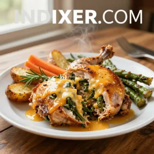 Pechuga de Pollo Rellena de Espinacas y Queso - Tarjeta de Receta