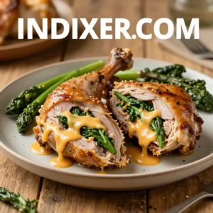 Pechugas de pollo rellenas de espinacas y queso - Tarjeta de Receta