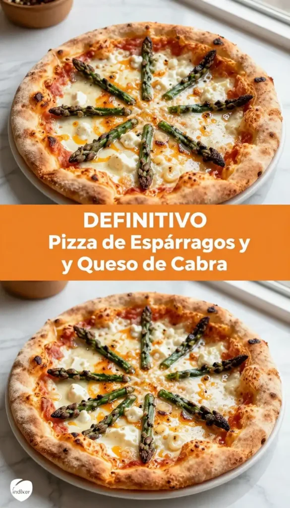 Pizza de Espárragos Trigueros con Queso de Cabra - Pizza - Indixer
