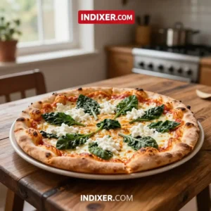 Pizza de Espinacas y Queso de Cabra - Tarjeta de Receta