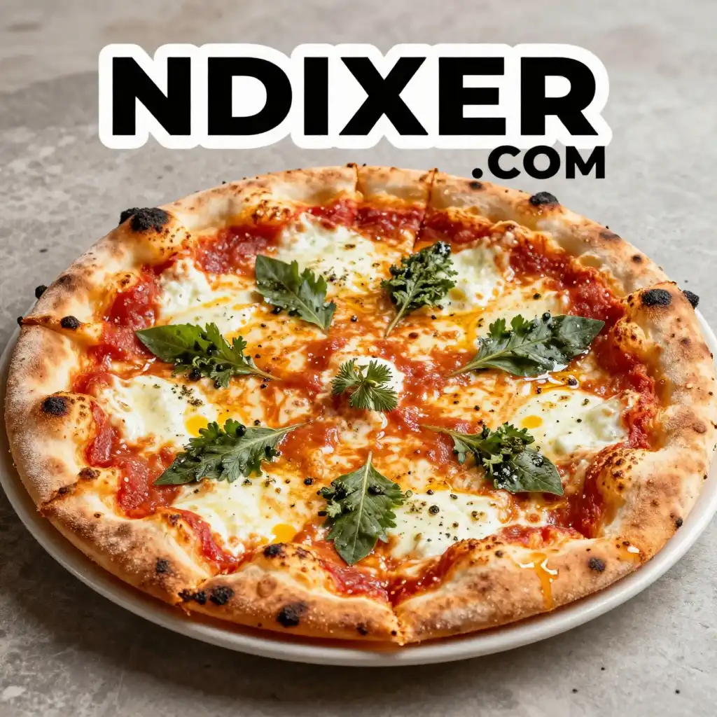 Pizza Margarita Gourmet con Albahaca Fresca recién horneada