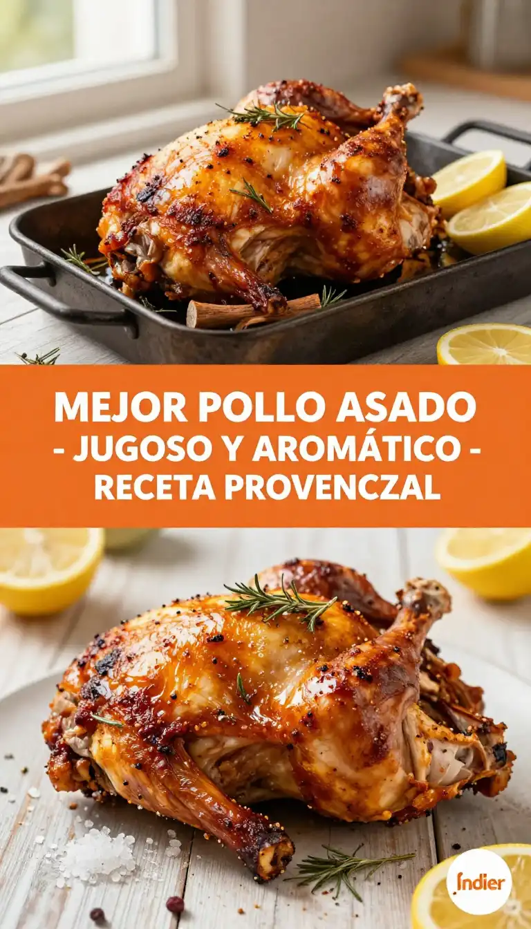 Pollo Asado con Hierbas Provenzales y Limón - Pollo y Aves - Indixer