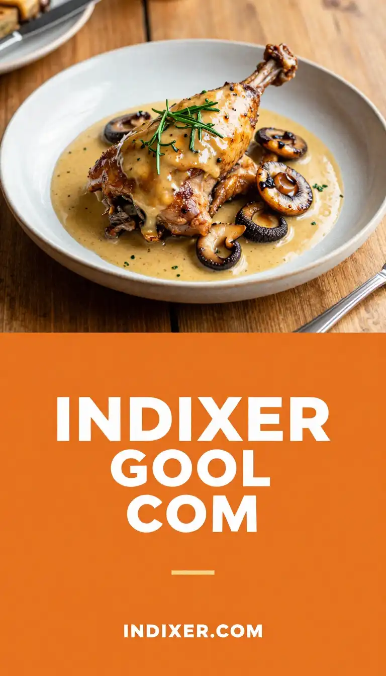 Pollo en Crema de Champiñones y Hierbas - Pollo y Aves - Indixer
