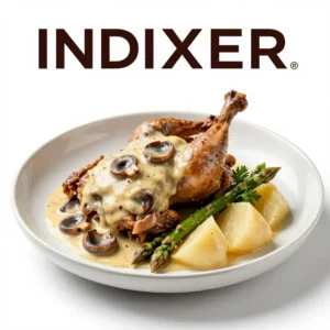 Pollo en Crema de Champiñones y Hierbas - Tarjeta de Receta