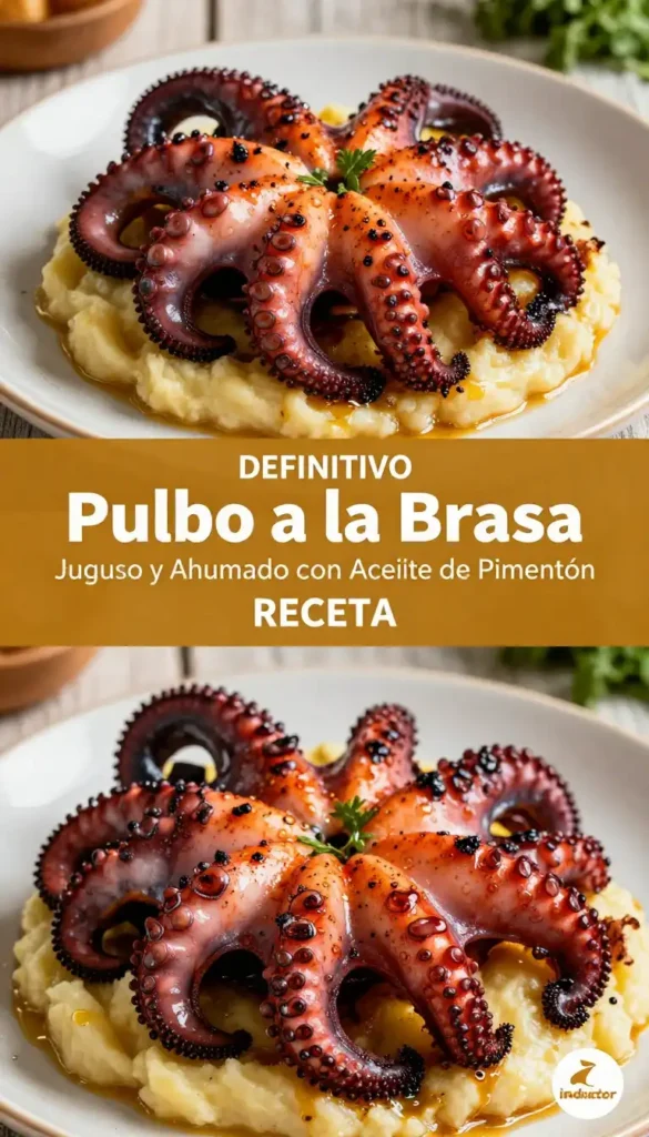 Pulpo a la brasa con aceite de pimentón - Mariscos - Indixer