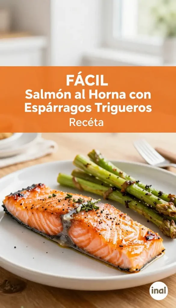 Salmón al Horno con Espárragos Trigueros - Recetas para Cena - Indixer