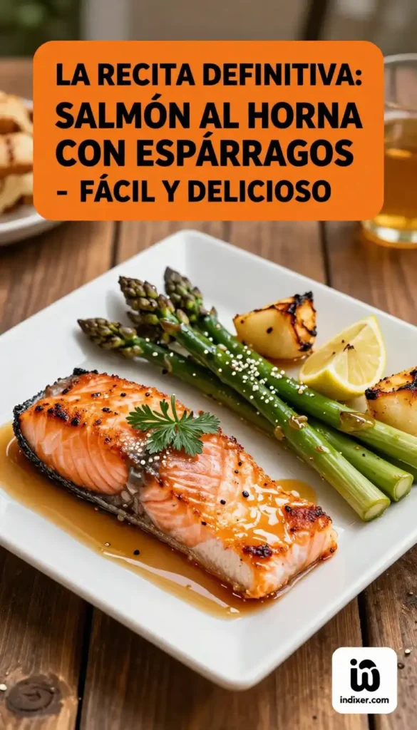 Salmón al Horno con Espárragos y Limón - Comida Saludable - Indixer