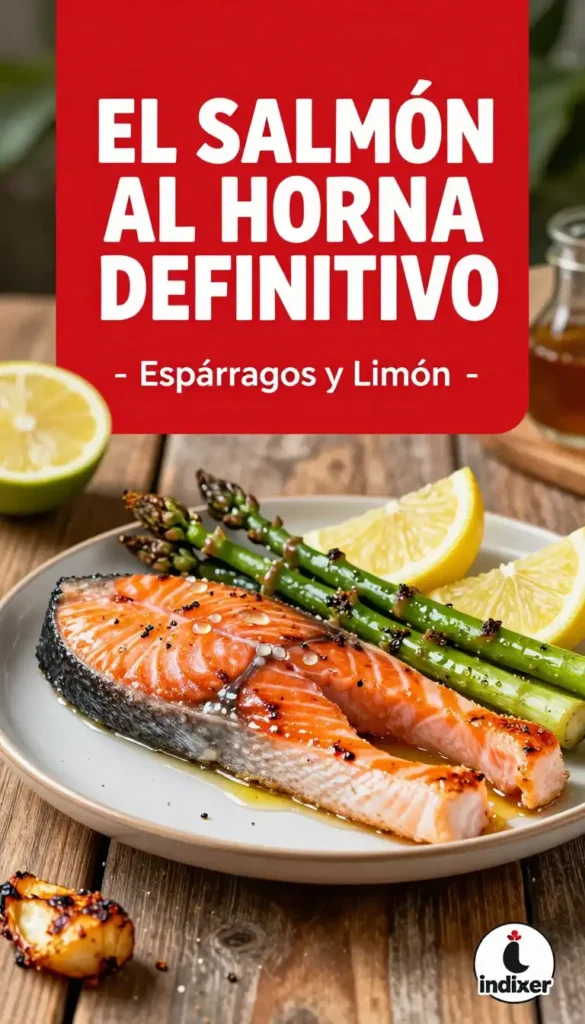 Salmón al Horno con Espárragos y Limón - Recetas para Cena - Indixer
