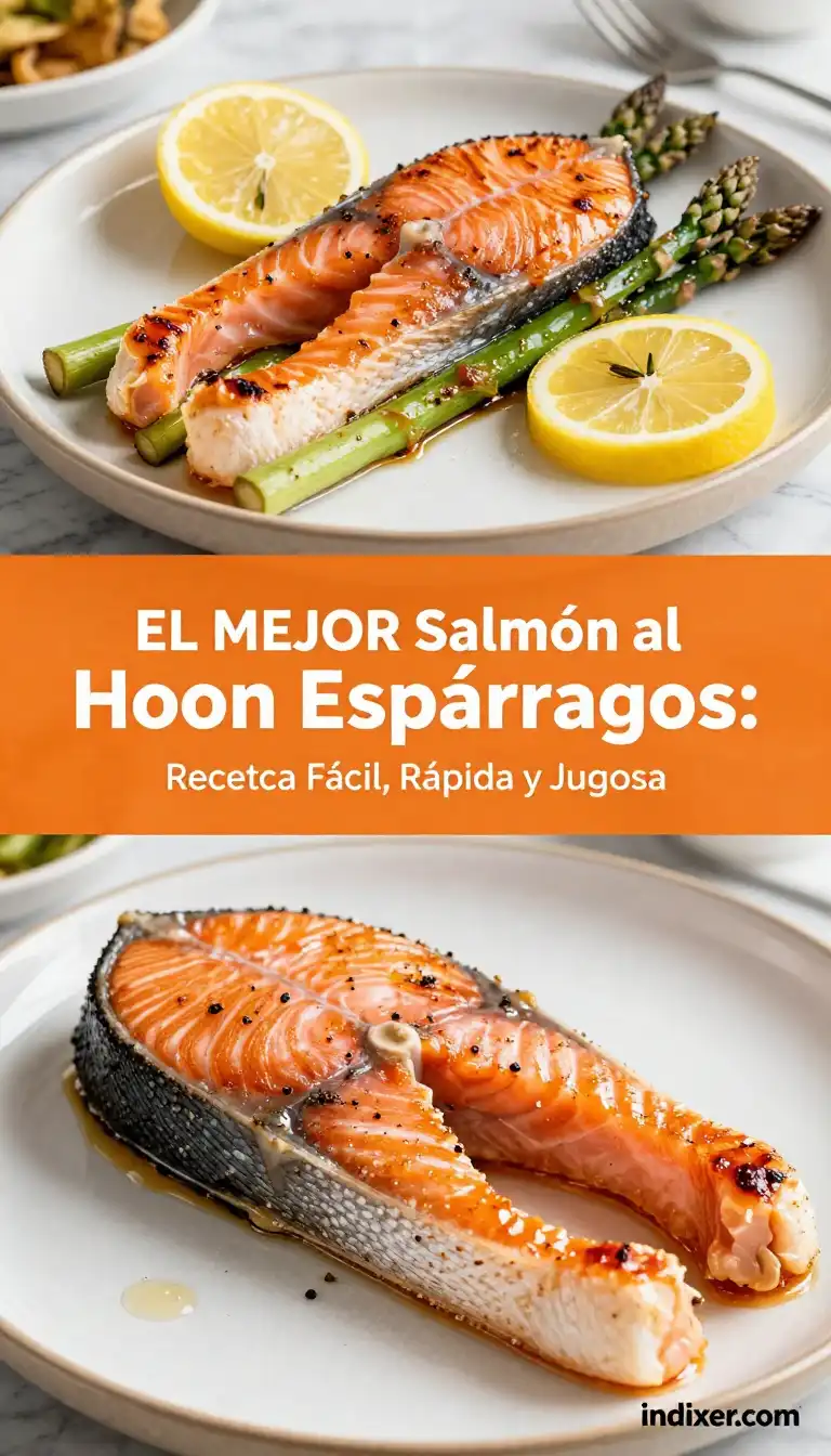 Salmón al Horno con Espárragos y Limón - Comida Saludable - Indixer