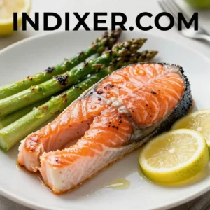 Salmón al Horno con Espárragos y Limón - Tarjeta de Receta