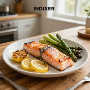 Salmón al Horno con Espárragos y Limón - Tarjeta de Receta