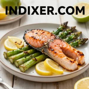 Salmón al Horno con Espárragos y Limón - Tarjeta de Receta