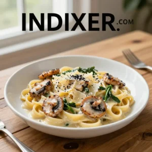 Tallarines con Crema de Champiñones y Espinacas - Tarjeta de Receta