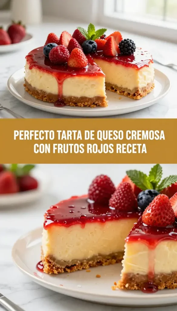 Tarta de Queso con Frutos Rojos - Postres y Dulces - Indixer