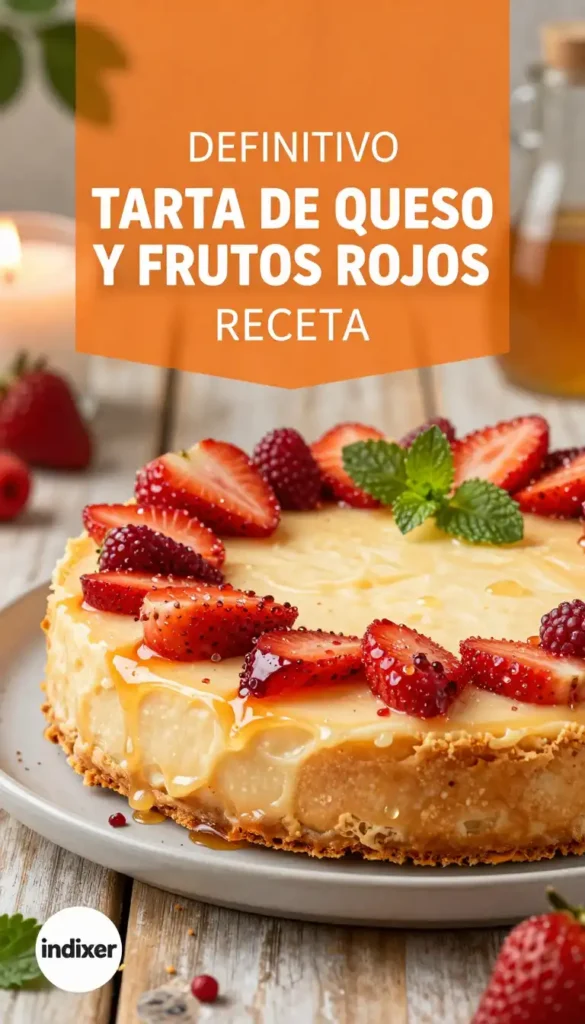 Tarta de Queso y Frutos Rojos - Postres y Dulces - Indixer
