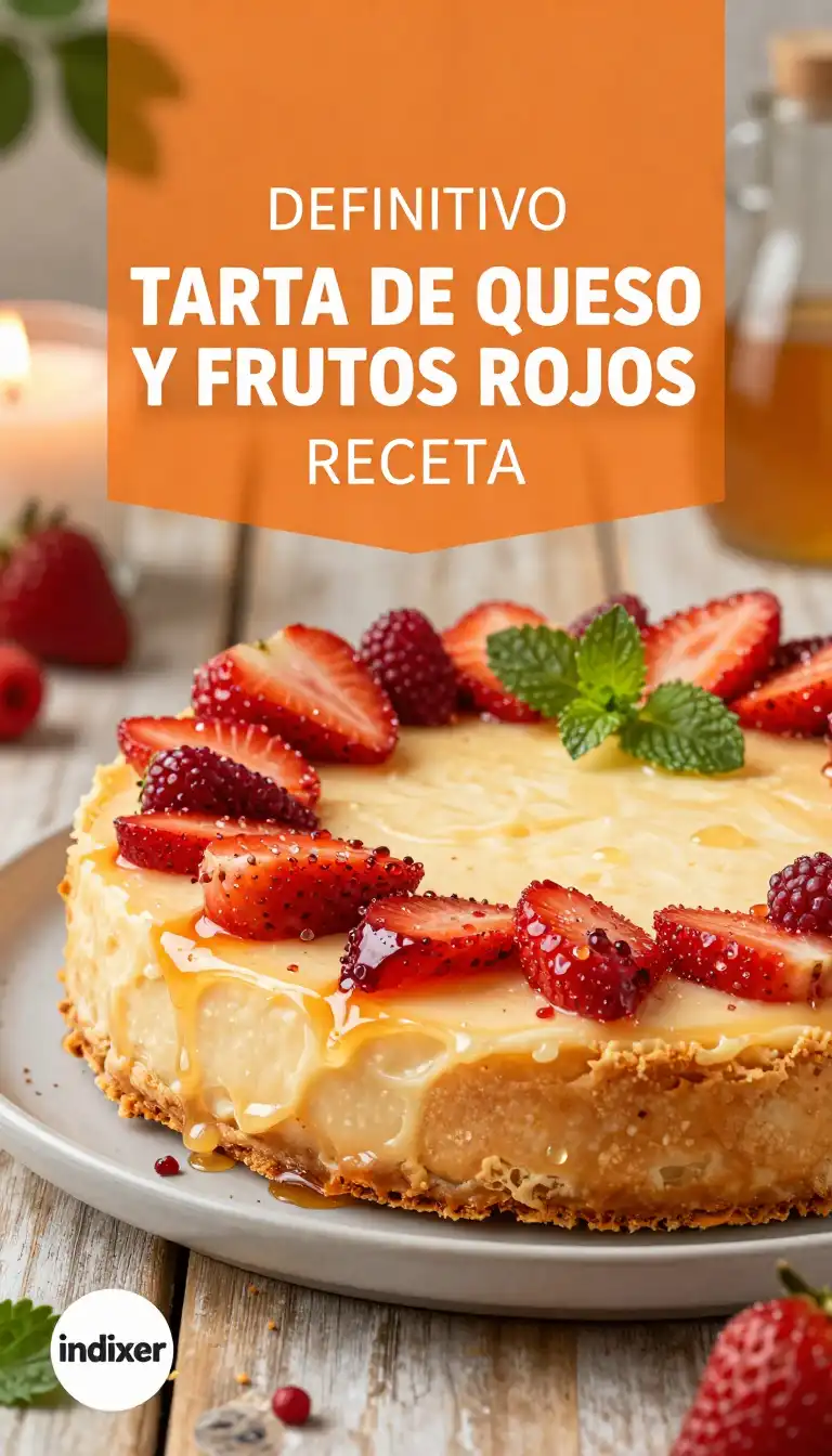 Tarta de Queso y Frutos Rojos - Postres y Dulces - Indixer