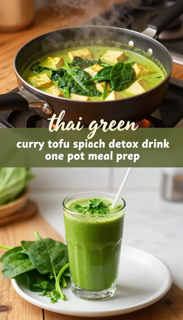 thai green curry tofu spinach detox drink one pot meal prep