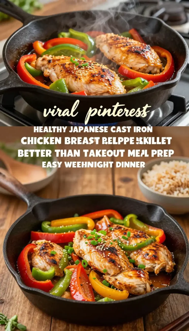 viral pinterest healthy japanese cast iron chicken breast bell pepper skillet better than takeout meal prep easy weeknight dinner