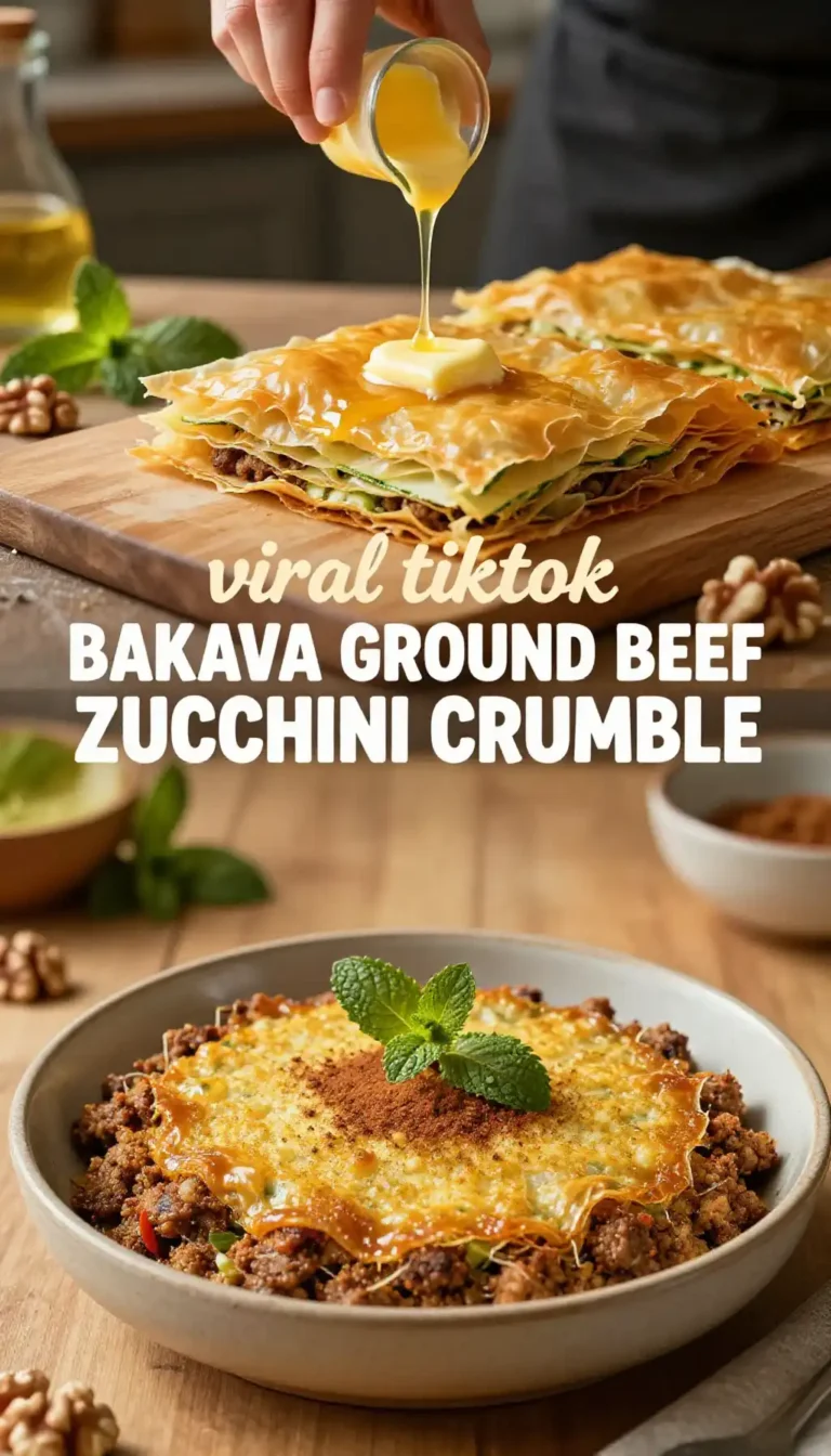viral tiktok baklava ground beef zucchini crumble