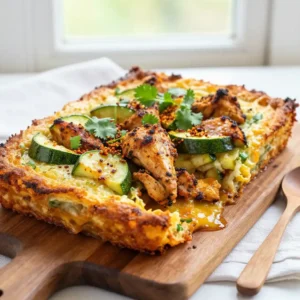 Step by step viral tiktok indian spiced chicken and zucchini sheet pan dessert bake gooey crispy loaded easy meal prep