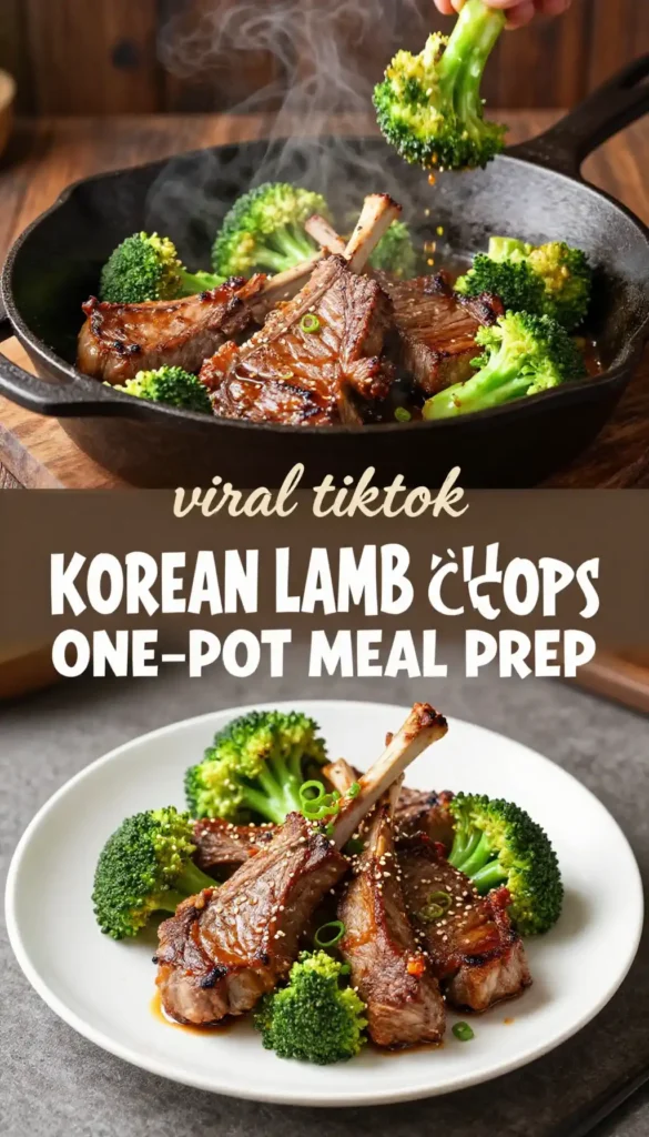viral tiktok korean lamb chops broccoli one-pot meal prep