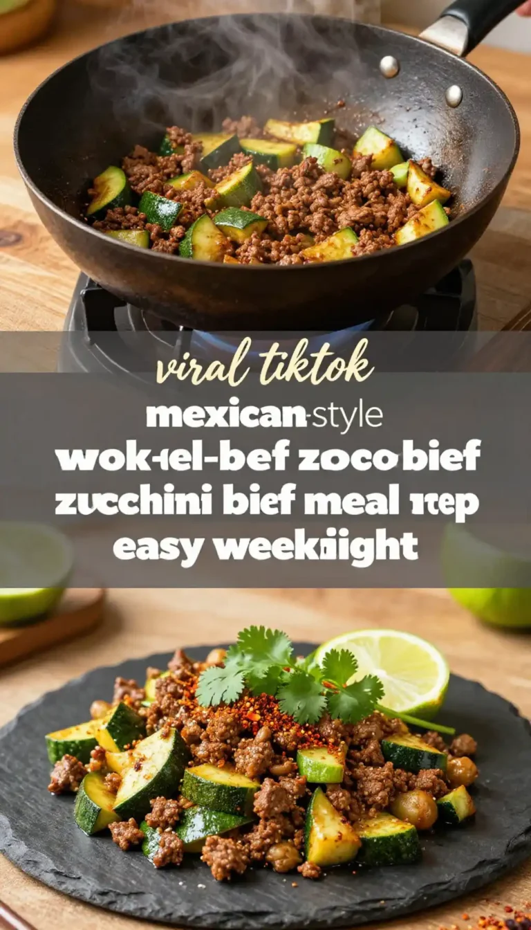 viral tiktok mexican-style wok-fried ground beef zucchini dinner meal prep easy weeknight