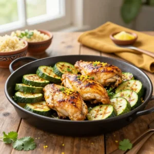 Step by step viral tiktok moroccan sheet pan chicken breast and zucchini easy meal prep