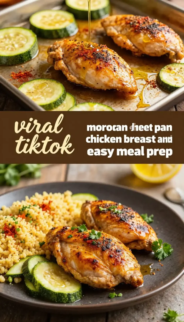viral tiktok moroccan sheet pan chicken breast and zucchini easy meal prep