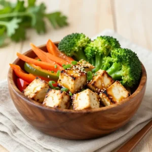 Step by step viral tiktok recipe grilled tofu broccoli power bowl asian fusion easy meal prep healthy plant-based