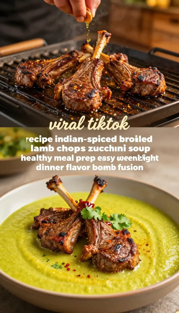 viral tiktok recipe indian-spiced broiled lamb chops zucchini soup healthy meal prep easy weeknight dinner flavor bomb fusion
