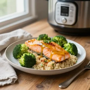 Step by step viral tiktok spanish instant pot salmon broccoli