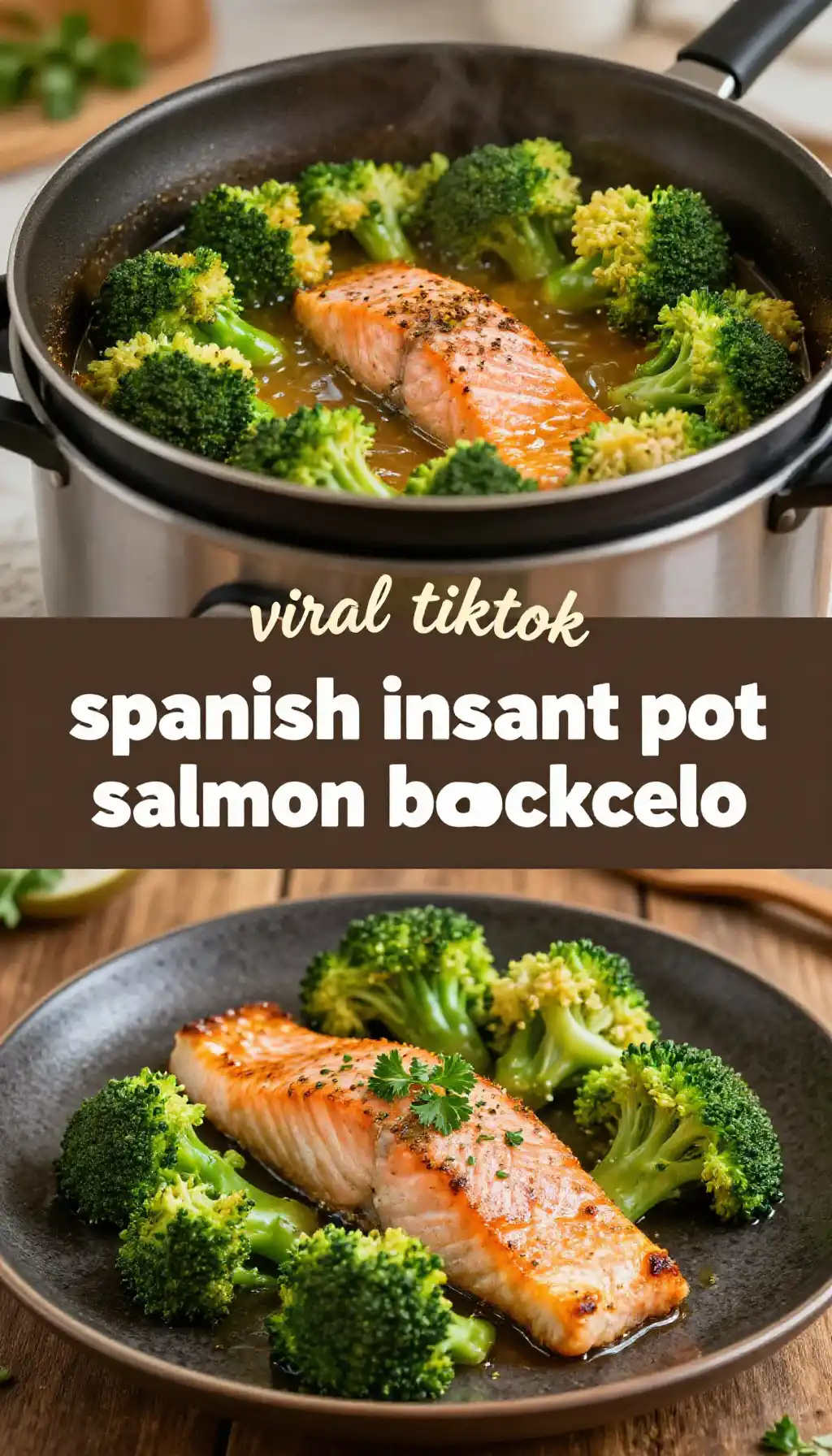 Viral TikTok Spanish Instant Pot Salmon and Broccoli pinterest pin