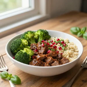 Step by step viral tiktok turkish braised ground beef broccoli power bowl easy meal prep