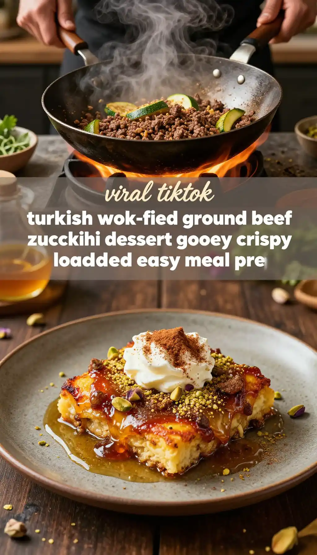 viral tiktok turkish wok-fried ground beef zucchini sweet dessert gooey crispy loaded easy meal prep