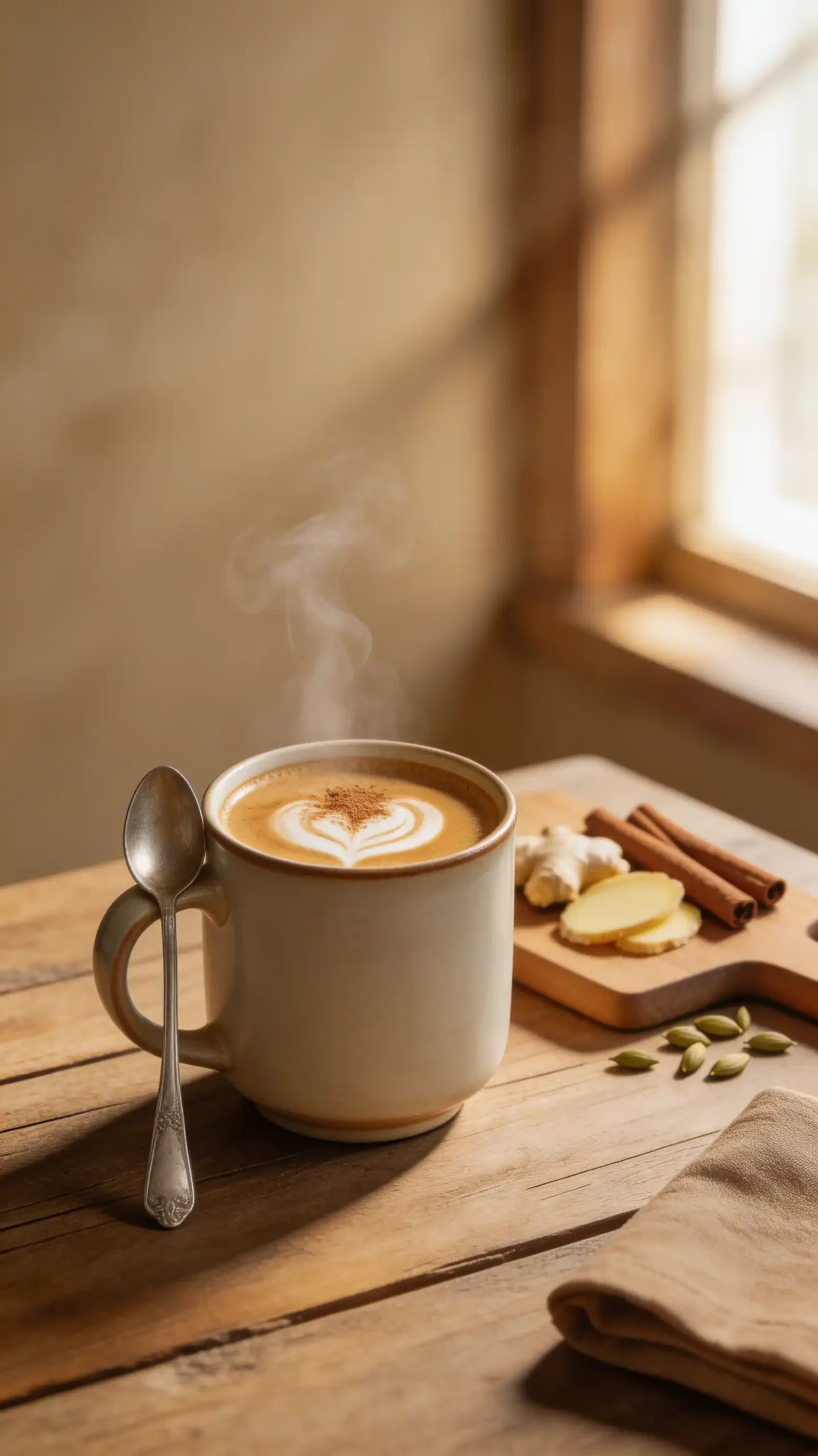 Adrak Chai Ginger Tea Latte plated dish