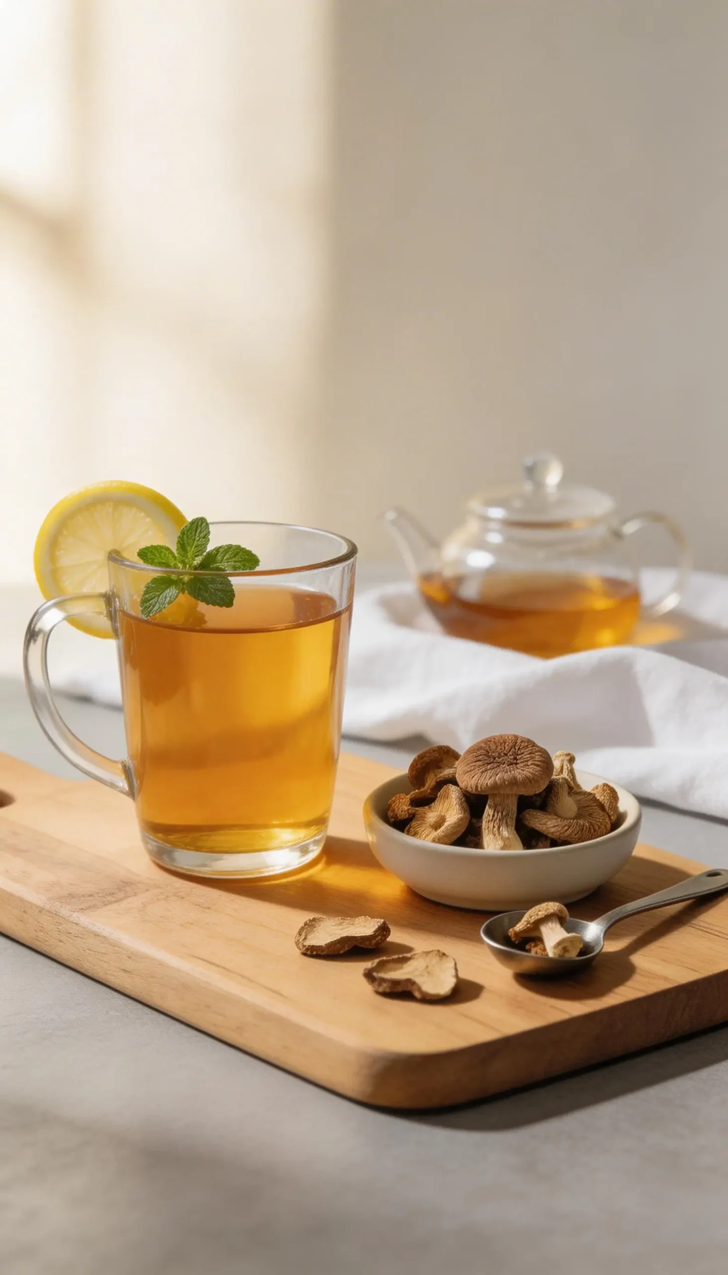 Agaricus Blazei Mushroom Tea plated dish