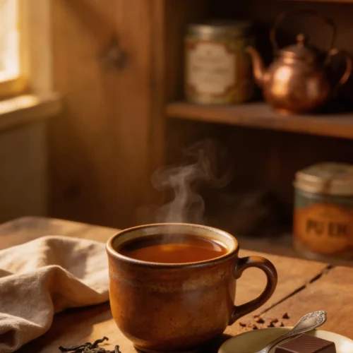 Cozy Aged Pu Erh Vintage Latte Recipe - Vintage Tea Delights