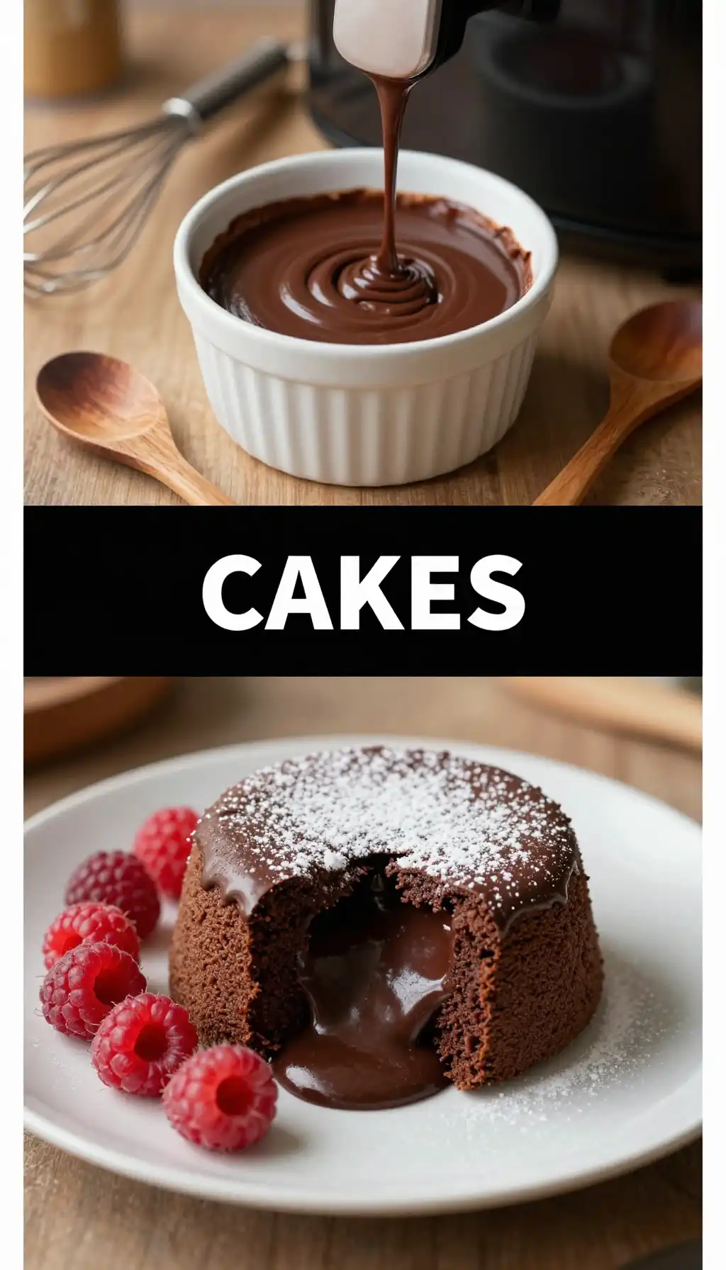 Air Fryer Chocolate Lava Cake with Molten Center pinterest pin