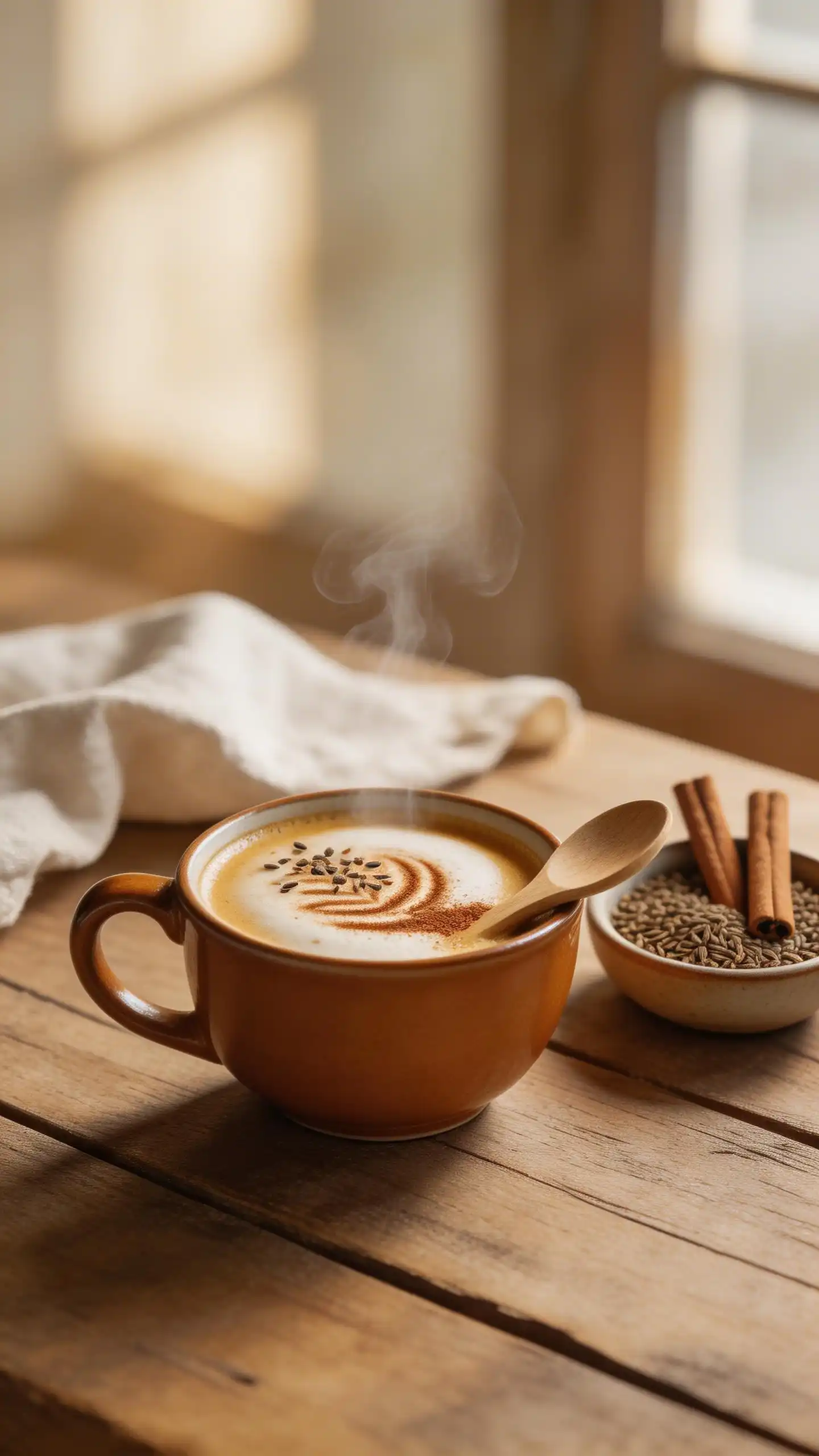 Ajwain Chai Latte plated dish