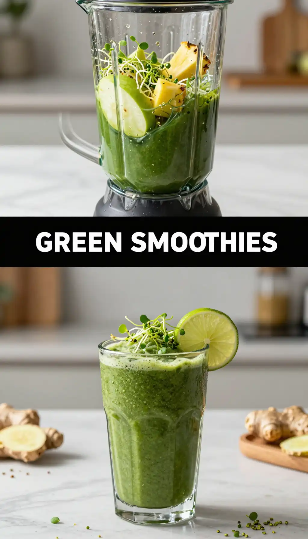 Alfalfa Sprout Green Smoothie pinterest pin