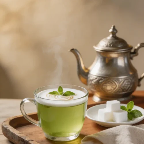 Creamy Algerian Mint Tea Latte Recipe - Easy Steamed Milk